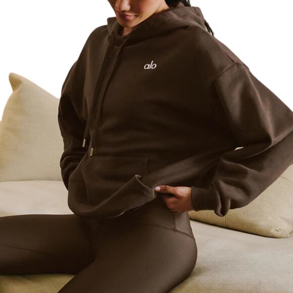 NWT Alo Yoga Accolade Hoodie 🟫 XXS Oversized Espresso - Picture 6 of 6